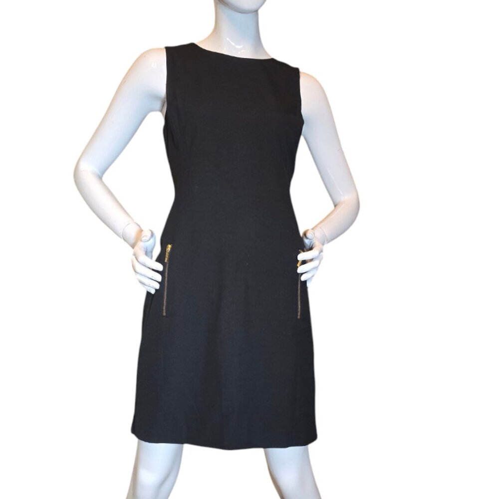 MICHAEL KORS Black Sheath Sleeveless Mini Dress sz 10